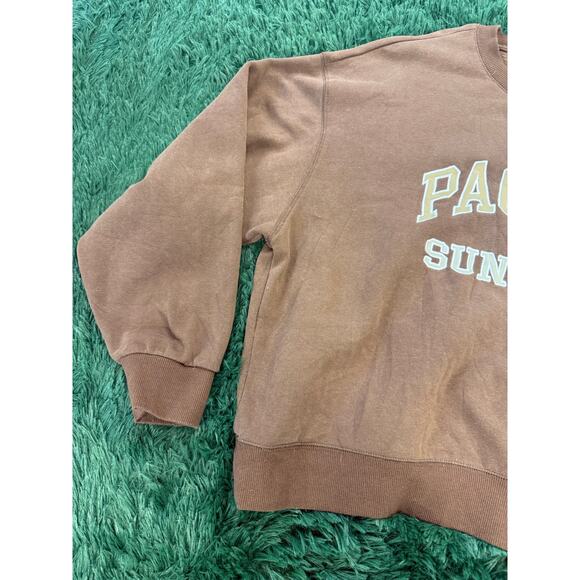 90s PacSun Pacific Sunwear Brown CrewNeck Sweatshirt Size M UNISEX Y2K - Picture 3 of 7